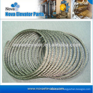 8*19W+FC, Steel Wire Rope for Elevator Traction, Speed Governor and Tension Device